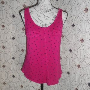 EUC Old Navy Pink Polka Dot Tank M